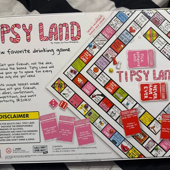 BRAND NEW BOX SEALED -TipsyLand Board Game/Drinking Game /Bachelorette Party - Picture 8 of 11